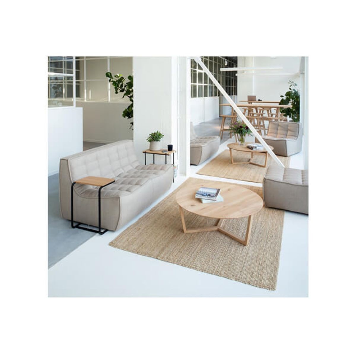 Ethnicraft oak cheap tripod coffee table