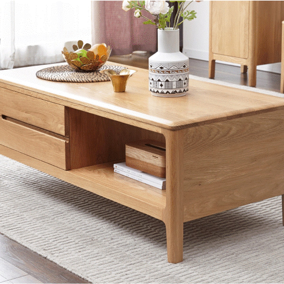 Seattle Natural Solid Oak Coffee Table ArchiPro NZ