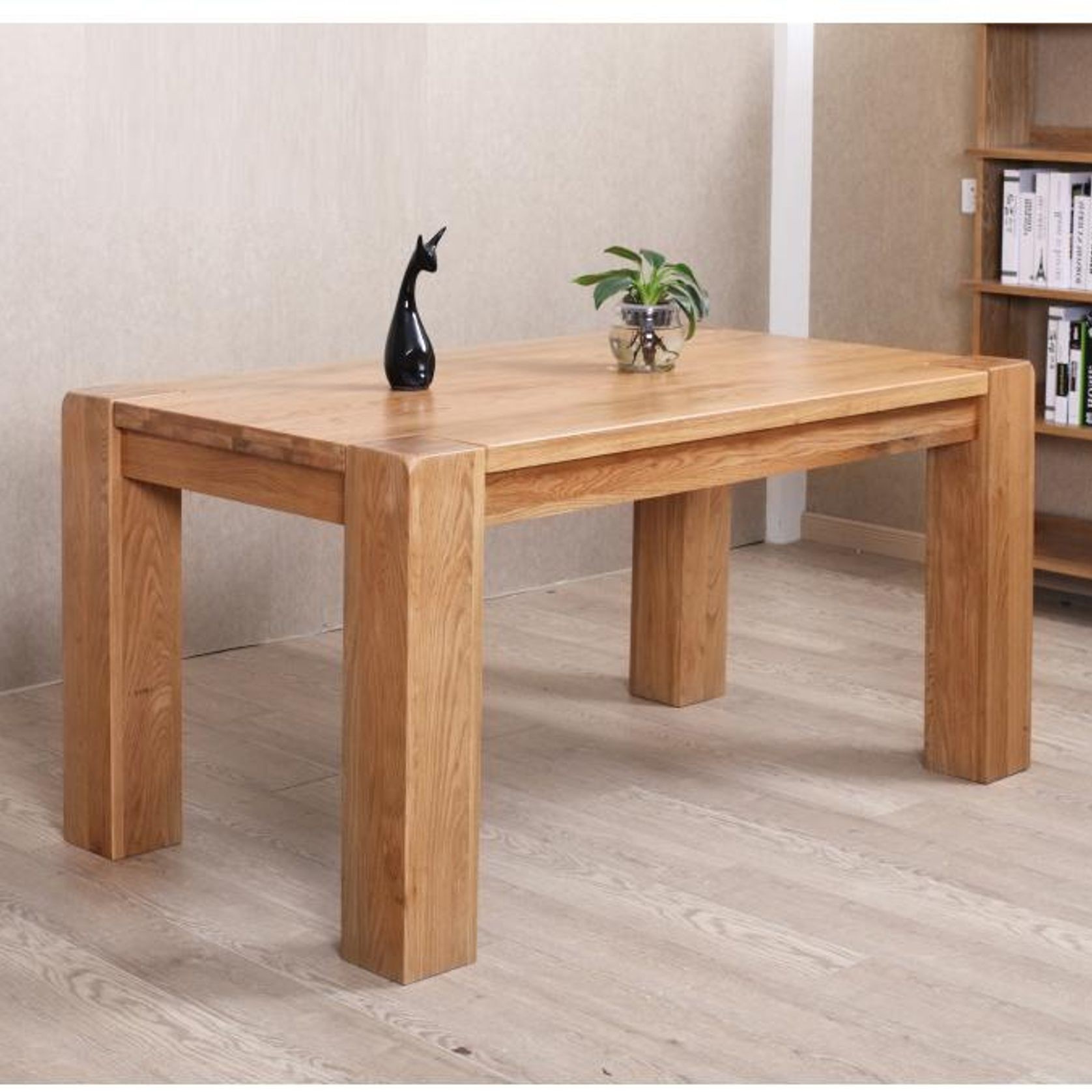 Cuba Solid Oak Large Dining Table gallery detail image