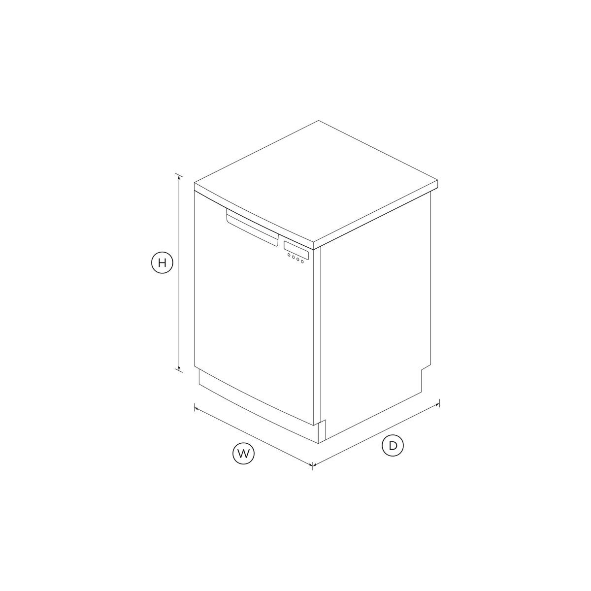 Freestanding dishwasher size online