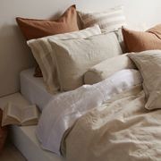 100% French Flax Linen Duvet Cover Set - Natural Oat gallery detail image