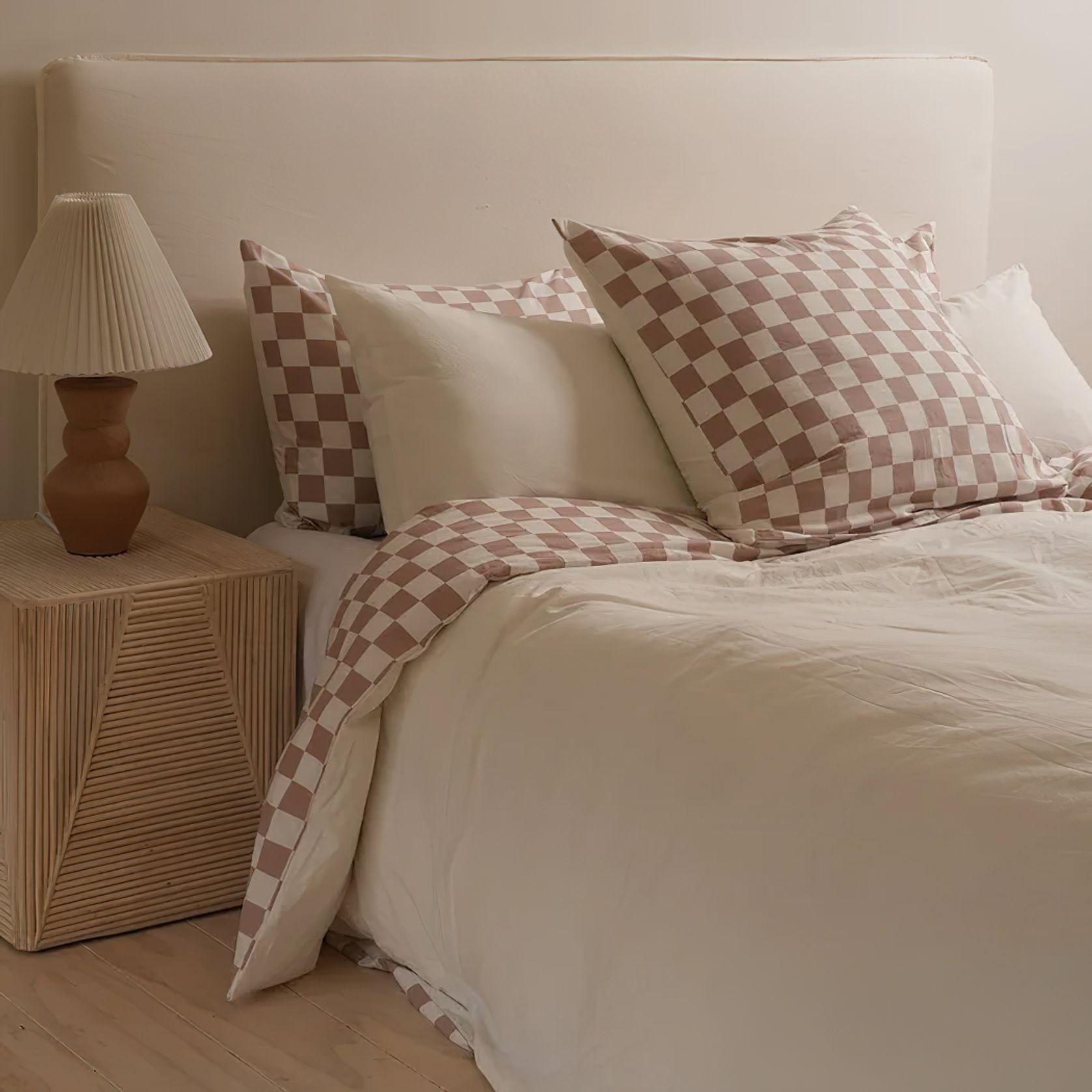 100% Textured Washed Cotton Reversible Duvet - Natural gallery detail image