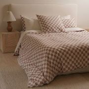 100% Textured Washed Cotton Reversible Duvet - Natural gallery detail image
