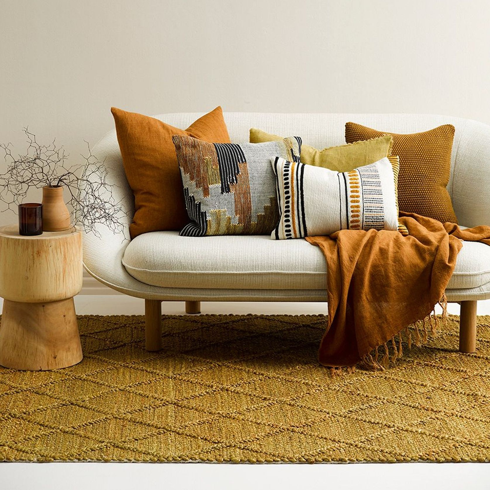 Baya Assam 100% Jute Floor Rug - Saddle gallery detail image