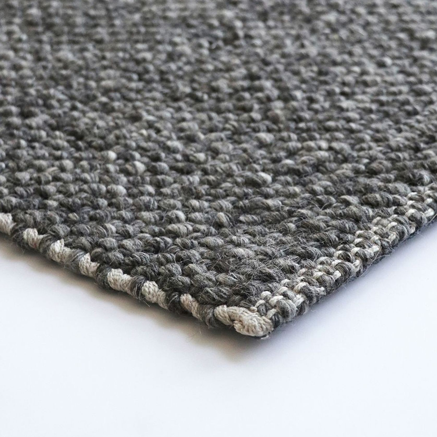 Baya Nebraska Handwoven Textured Rug - Charcoal gallery detail image