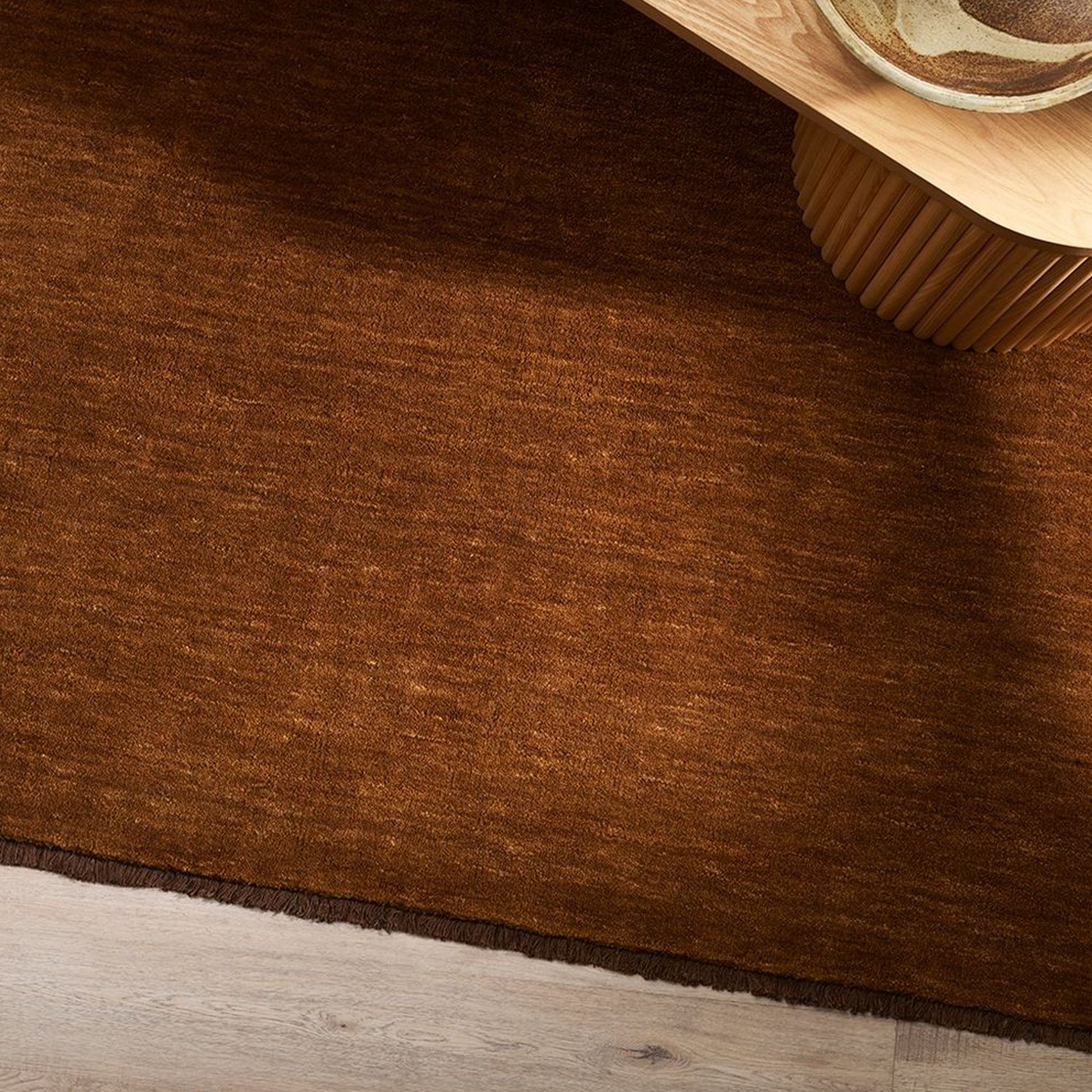 Baya Sandringham Handwoven 100% Wool Rug - Pecan gallery detail image