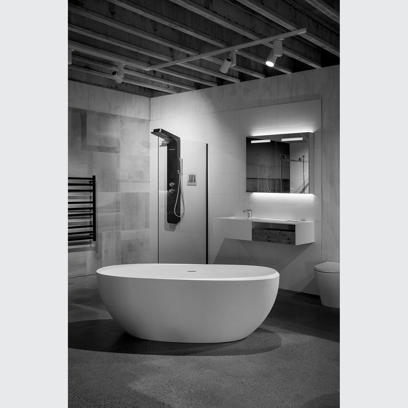 Ruby Composite Stone Bath 1600 Matte White ArchiPro NZ
