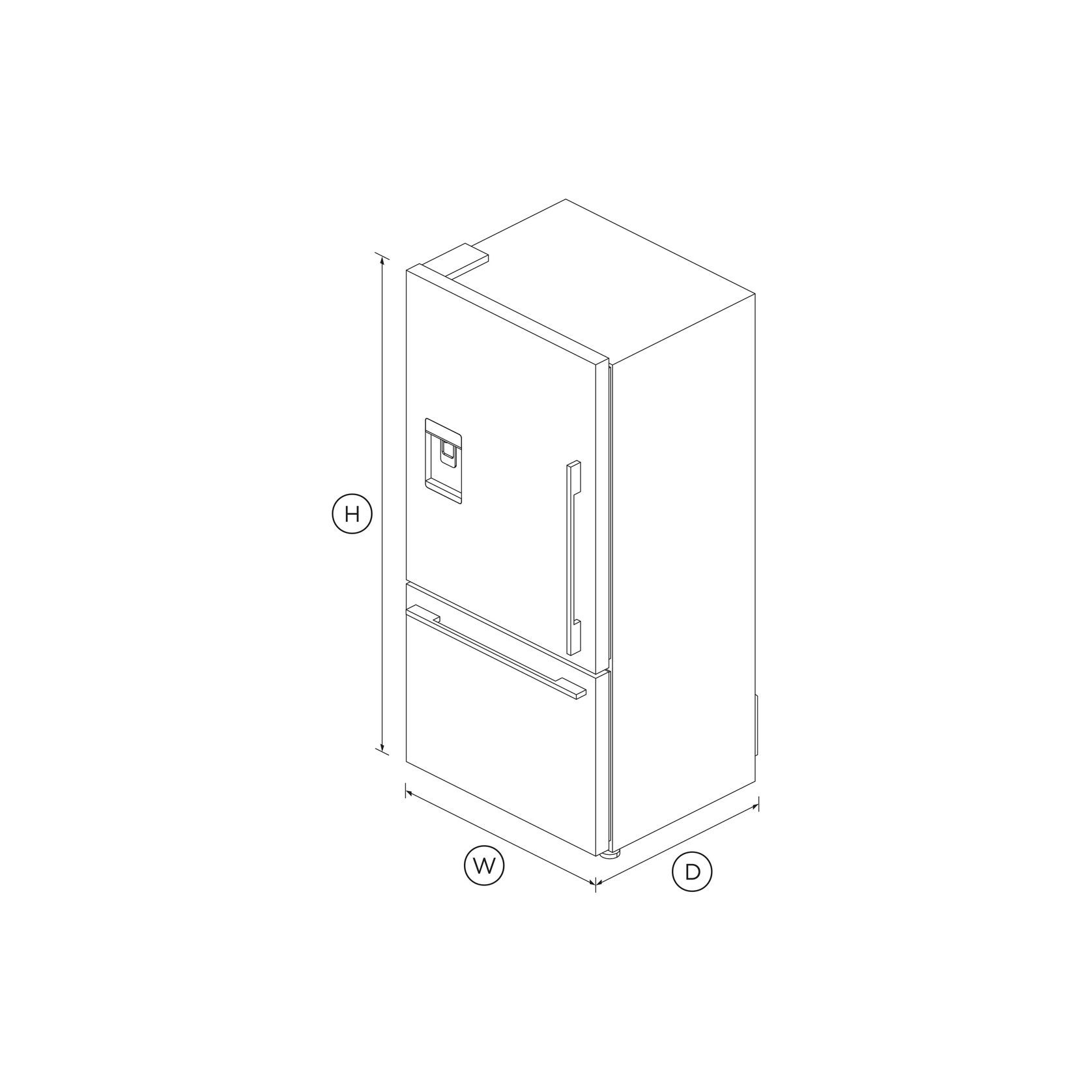 Freestanding Refrigerator Freezer, 79cm, 491L, Ice & Water, Left Hinge