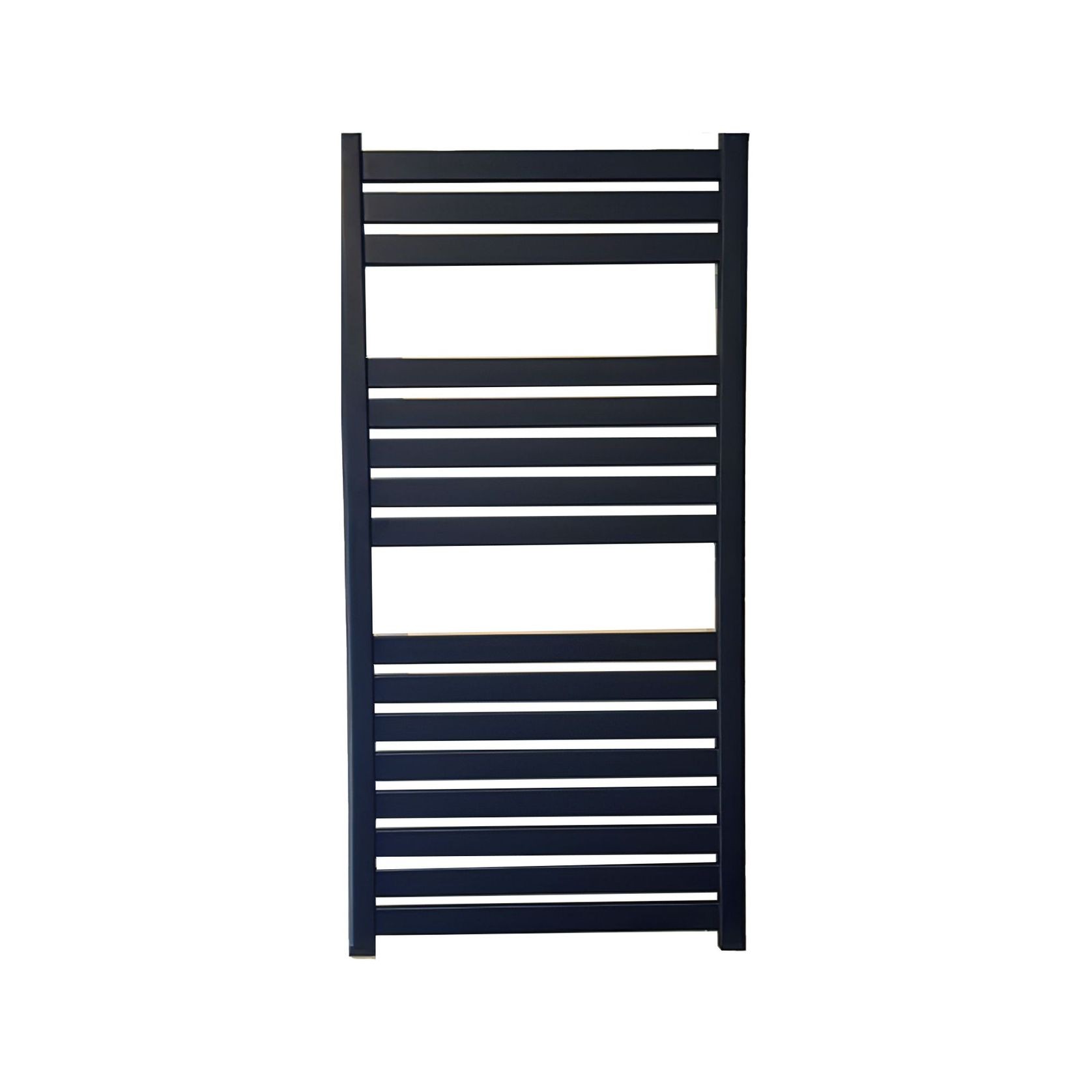 Novara 600w x 1200h Black Flat Profile Towel Rail gallery detail image
