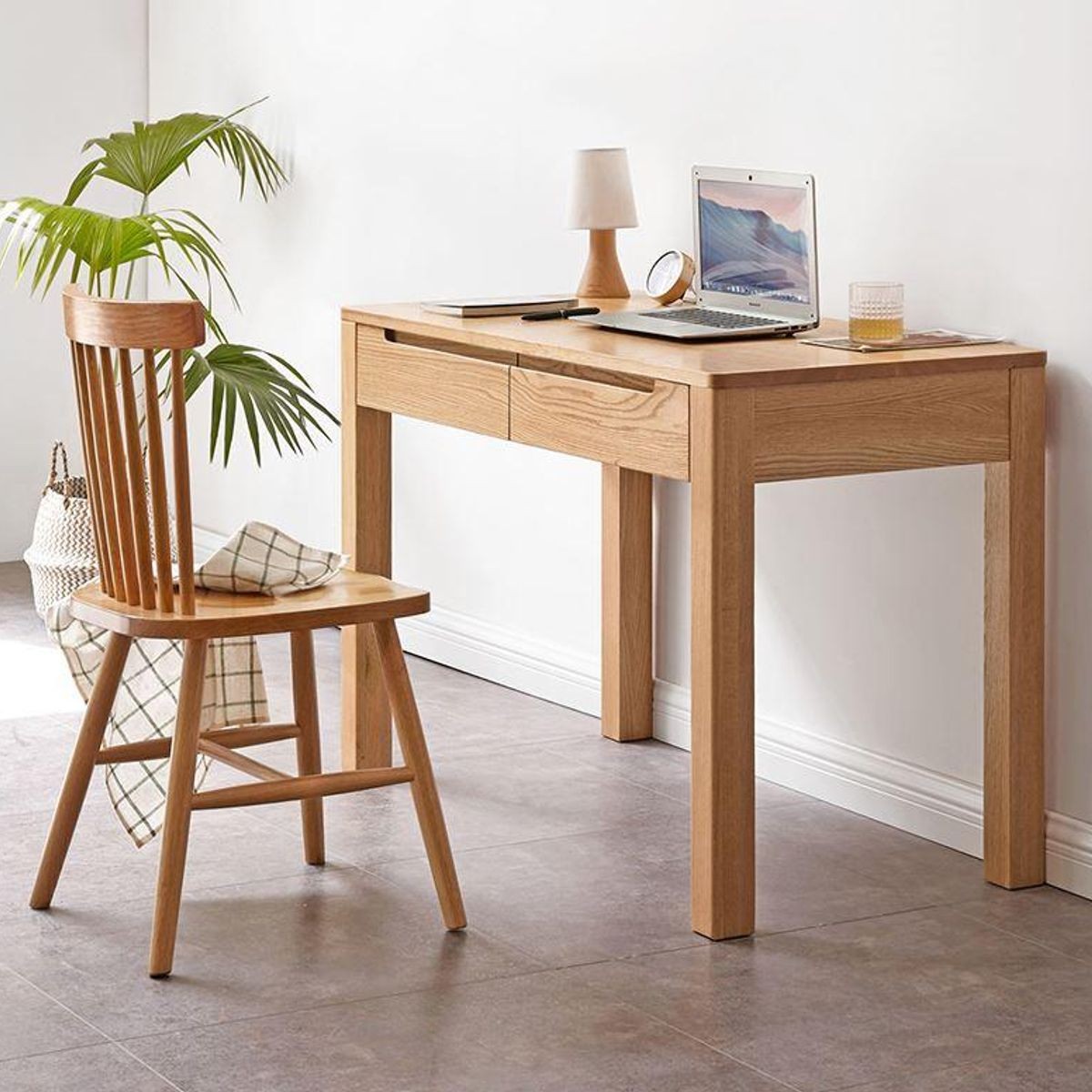 Small oak sales desk chairs