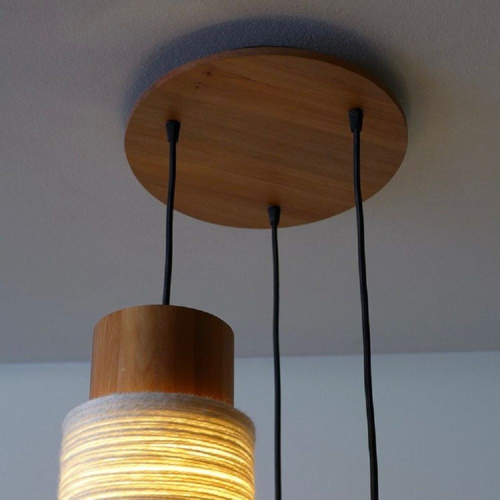 Circlet Wood & Wool Shade Light gallery detail image