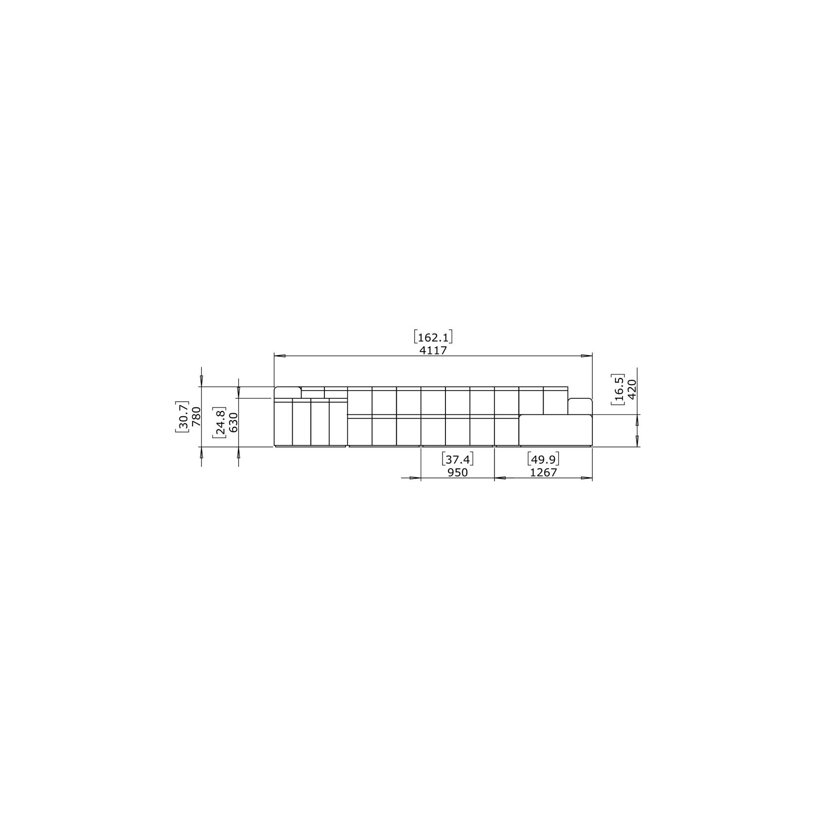 Blinde™ Connect Modular 7 U-Sofa Chaise Sectional gallery detail image