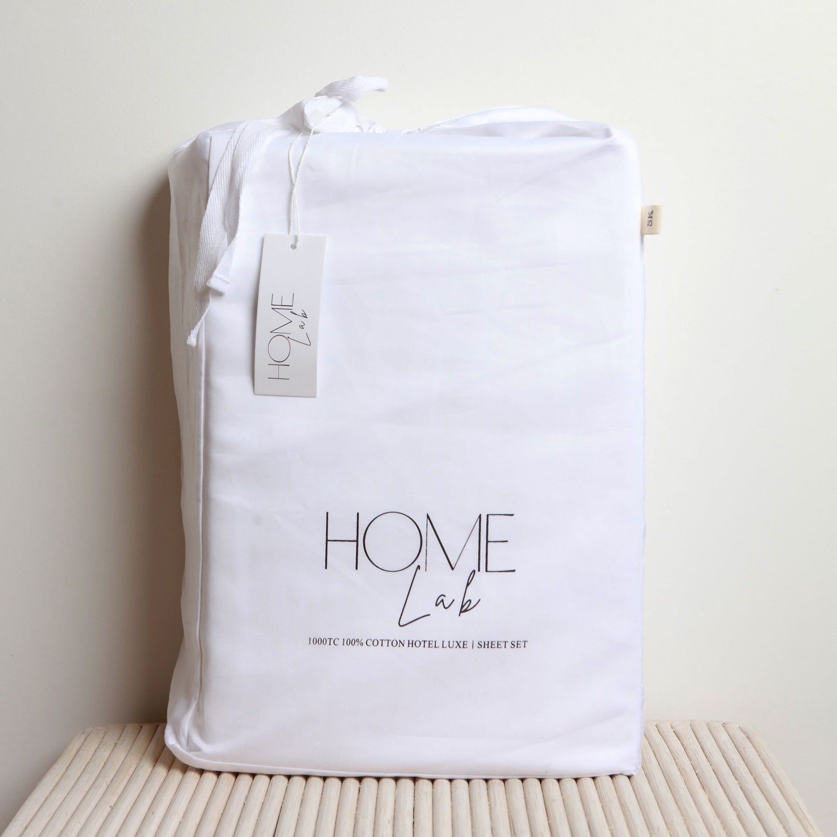 1000TC 100% Cotton Hotel Luxe Home Lab Sheet Set- Crisp White gallery detail image