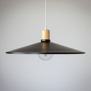 60cm Metal Pendant with Wooden Lamp Holder gallery detail image