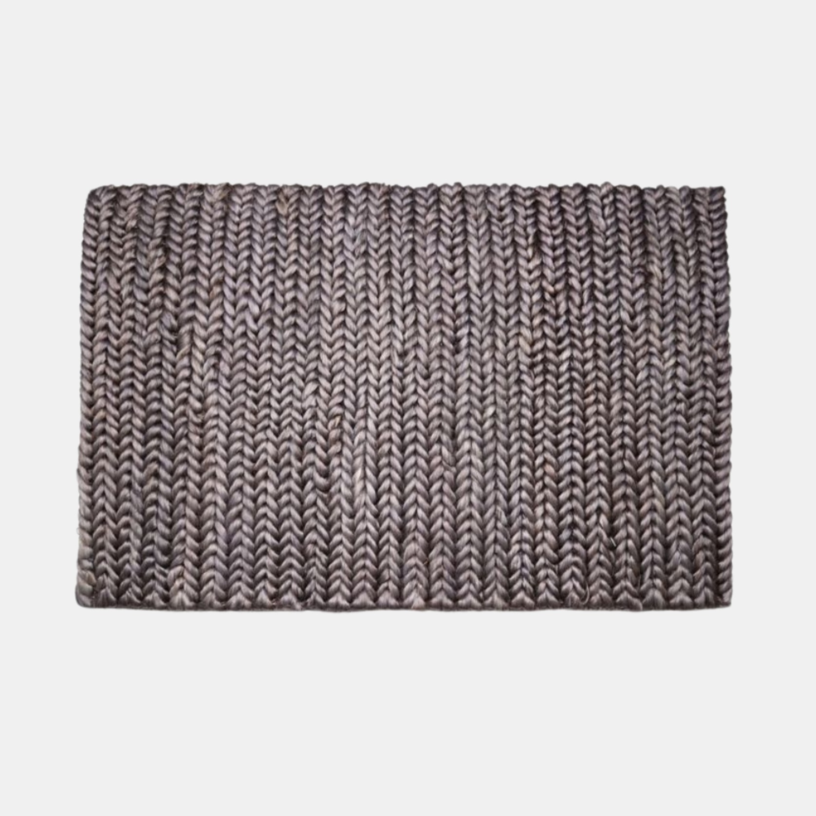 Jute Rug Thick Tail - Dark Grey gallery detail image