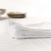 100% French Flax Linen Napkin- Set of 4 White gallery detail image