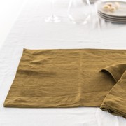 100% French Flax Linen Placemat Set 4- Khaki gallery detail image