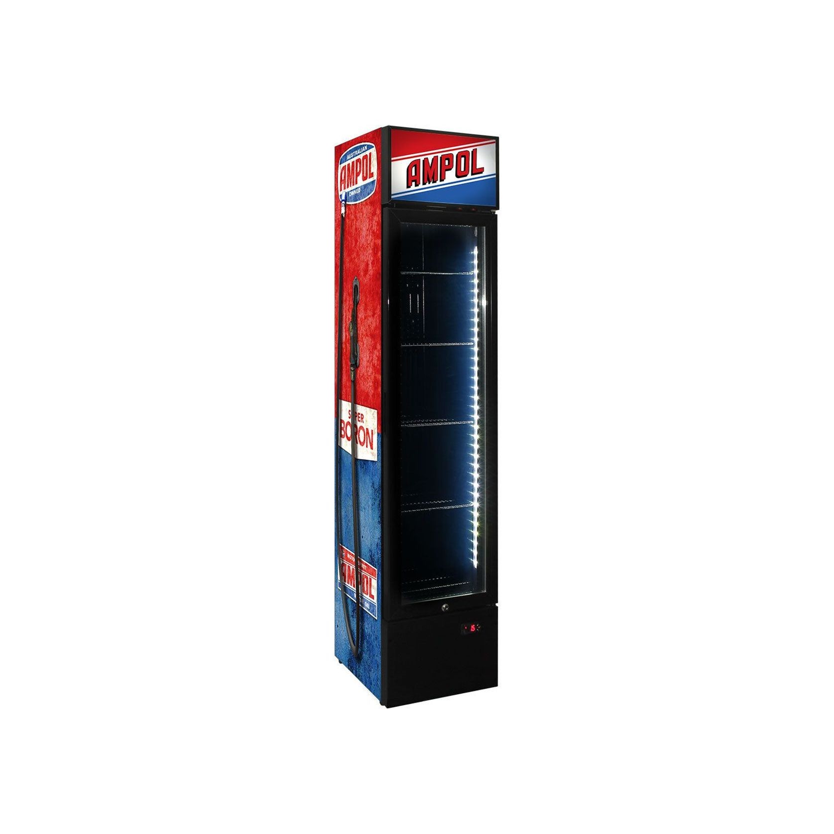 Fuel Pump Branded Skinny Upright Bar Fridge 6 Options gallery detail image