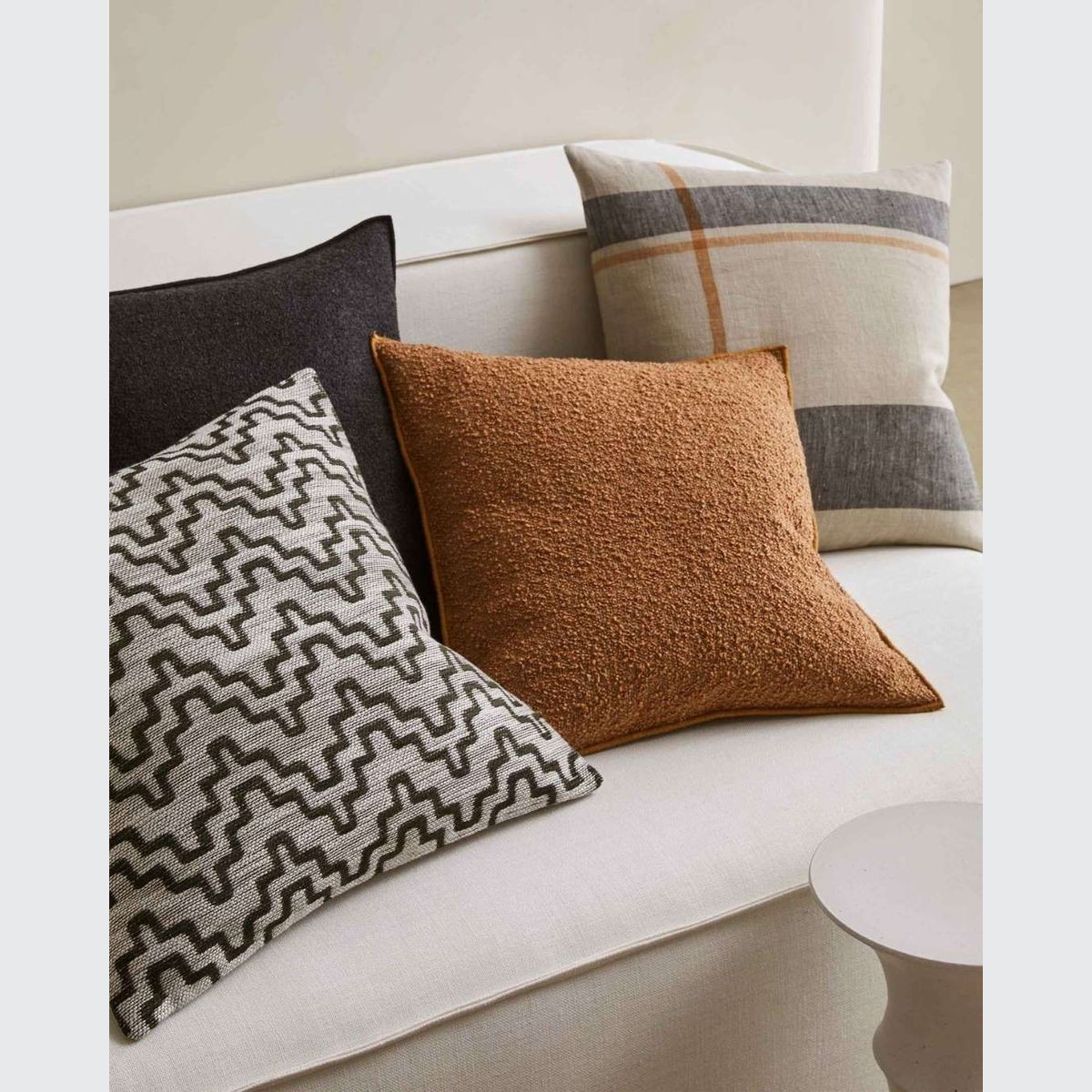 Copper and grey cushion cheap
