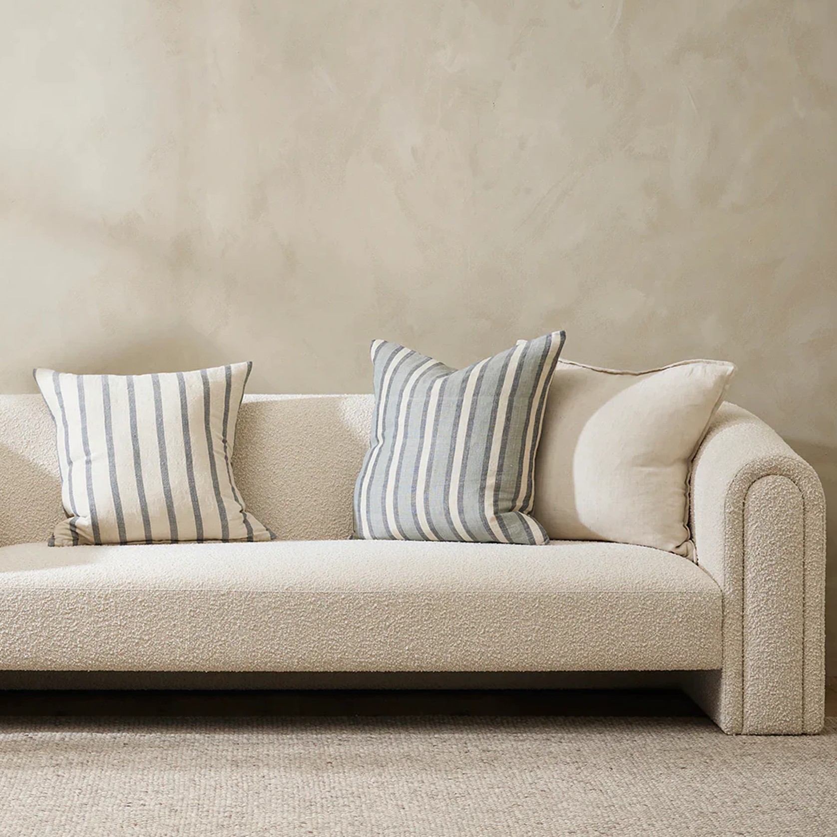 Baya Brighton Cushion - Cloudburst | On-Trend Stripe gallery detail image