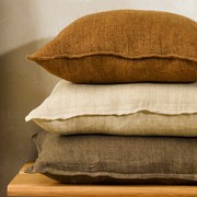 Baya Flaxmill Handwoven Linen Cushion | Pecan gallery detail image