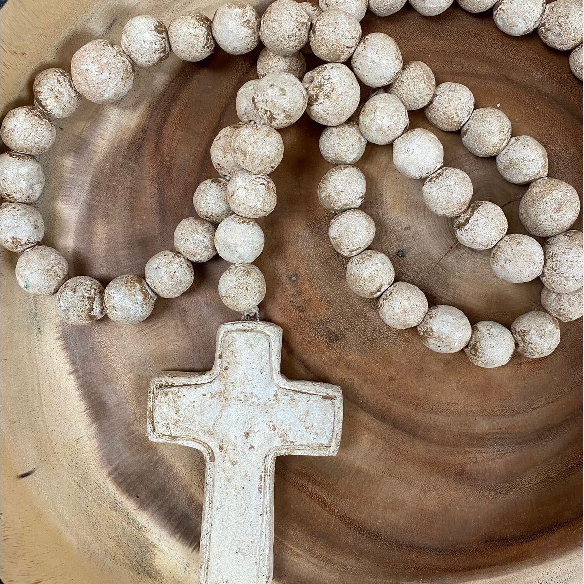 Rosary beads hot sale white