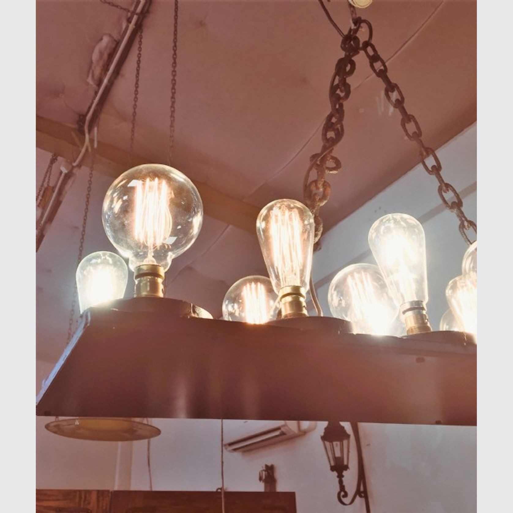 Laguna Light Iron  15 light Industrial Bulbs  - Black Wired gallery detail image