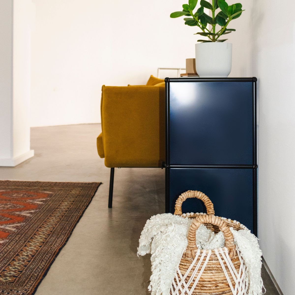 konektra Modular side Table Storage Unit in Blue ArchiPro NZ