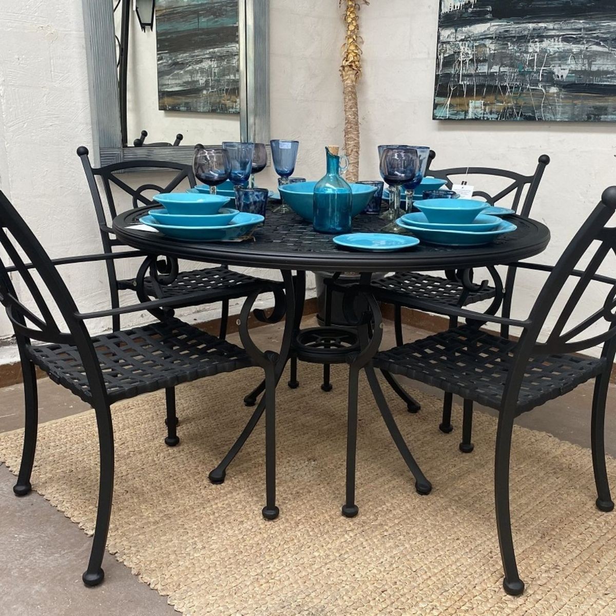 Wrought iron 6 on sale seater dining table