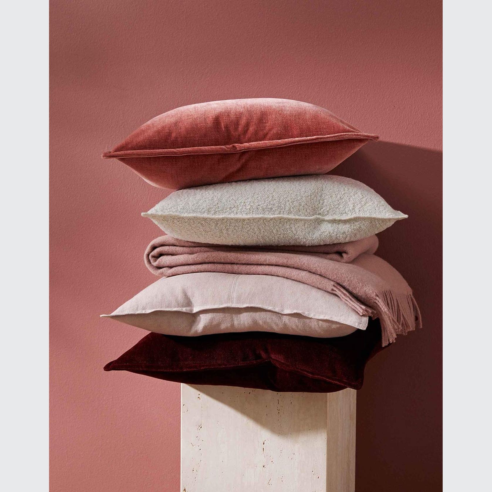 Weave Home Nova Velvet Cushion - Rosewater | 50 x 50cm gallery detail image