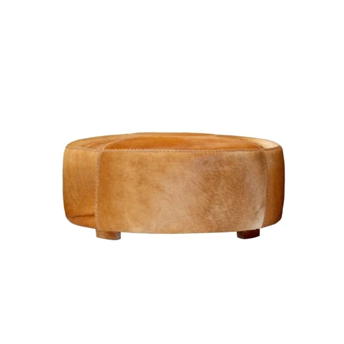 Round cowhide ottoman cheap