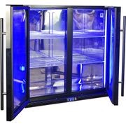 Black Heated Glass 2-Door Under Bench Bar Fridge gallery detail image
