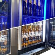 Black Heated Glass 2-Door Under Bench Bar Fridge gallery detail image