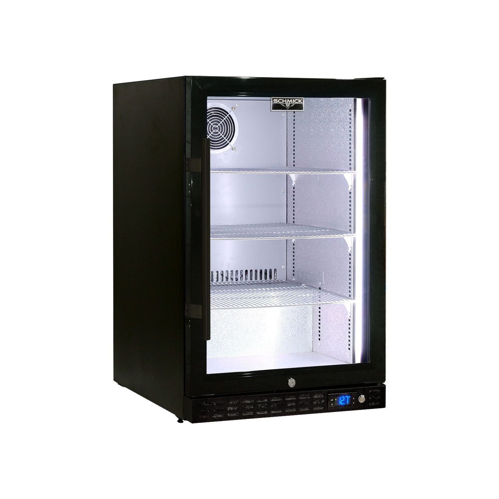 Black Heated Glass Door Bar Fridge - SK116R-B-HD gallery detail image