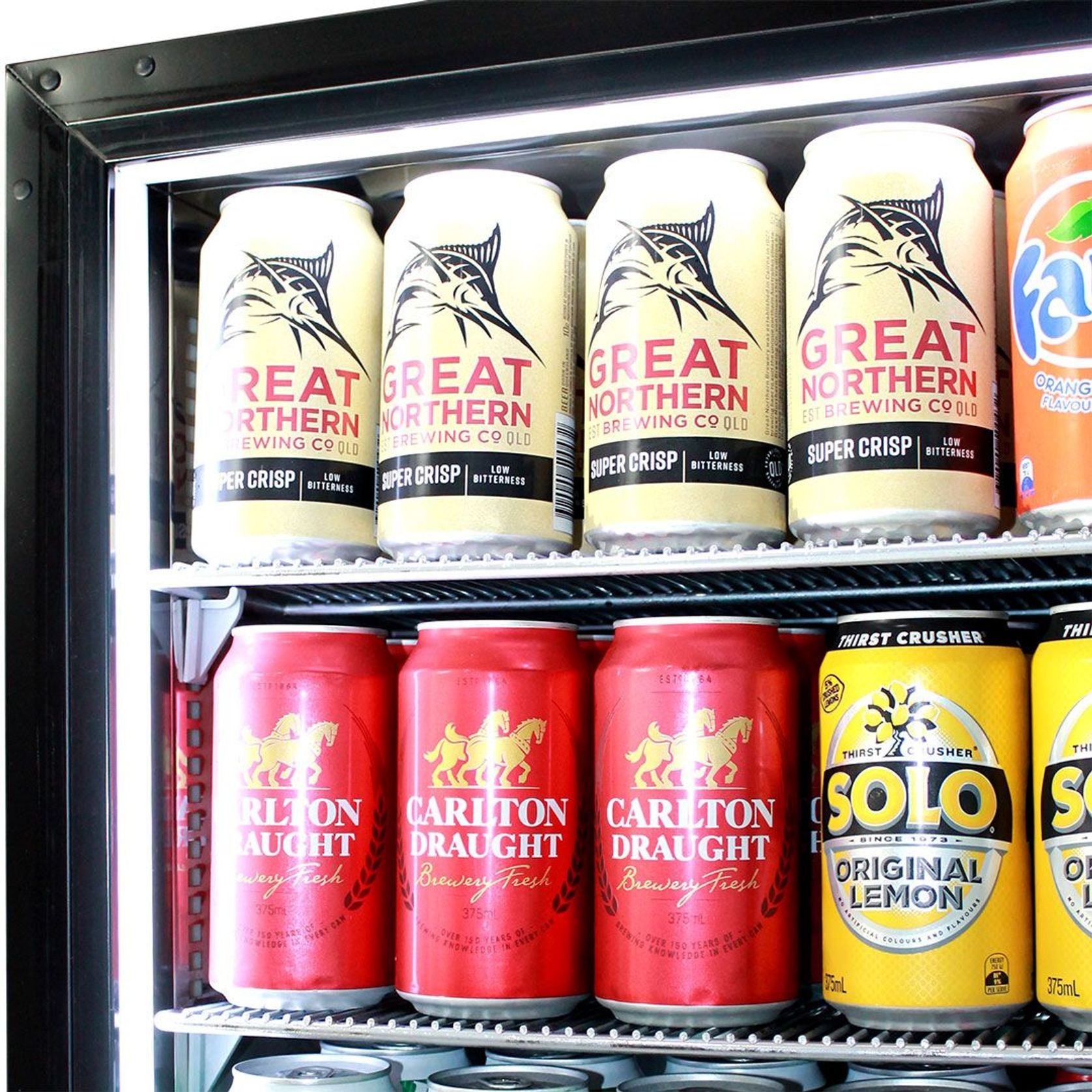 Front Venting Under Bench Heated Glass Door Bar Fridge Model SK156R-B-HD gallery detail image
