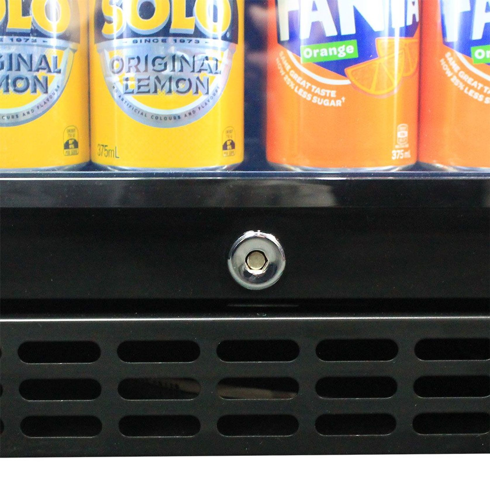 Black Front Venting Under Bench Heated Glass Door Bar Fridge Model SK92L-B-HD gallery detail image