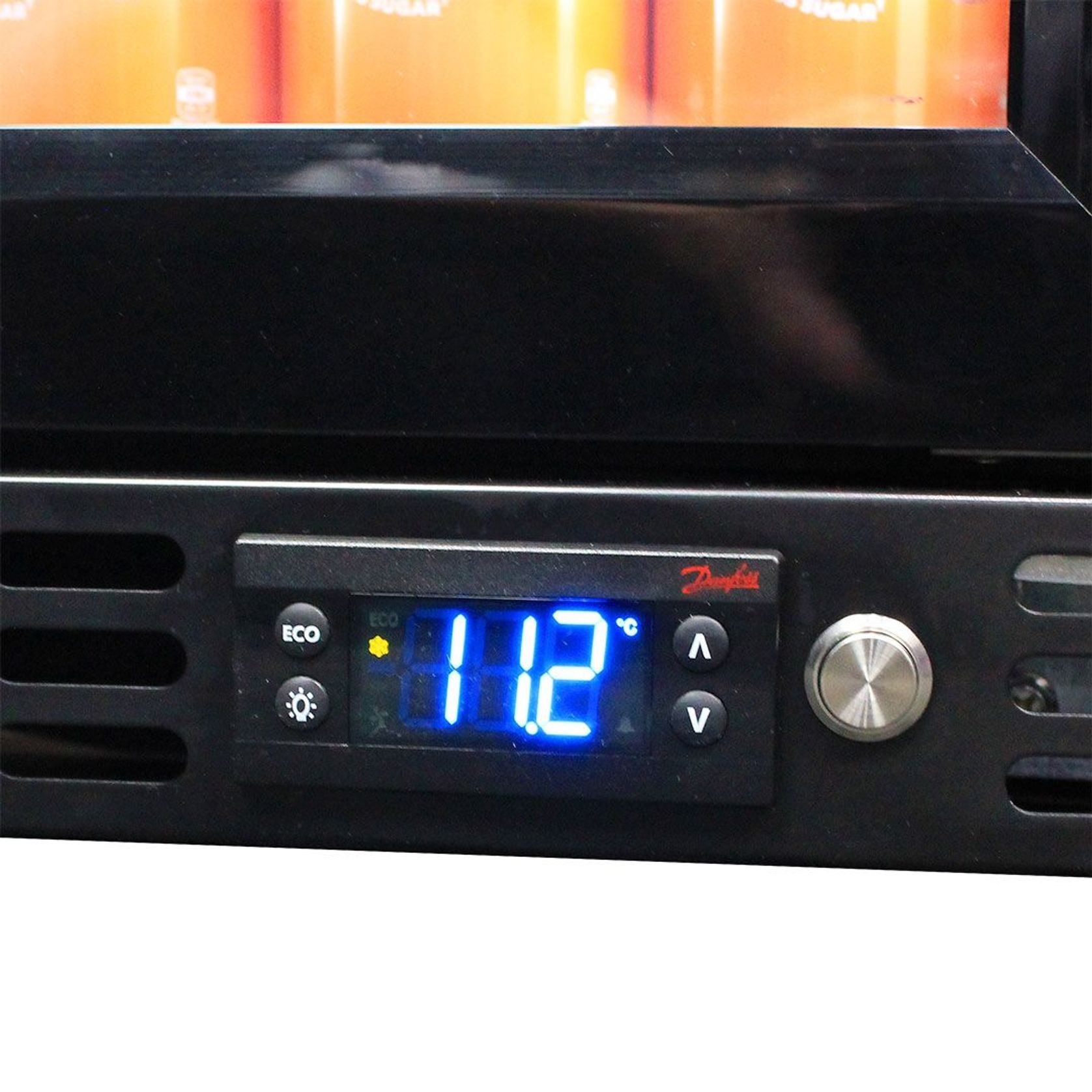 Black Front Venting Under Bench Heated Glass Door Bar Fridge Model SK92L-B-HD gallery detail image