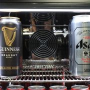 Black Front Venting Under Bench Heated Glass Door Bar Fridge Model SK92L-B-HD gallery detail image