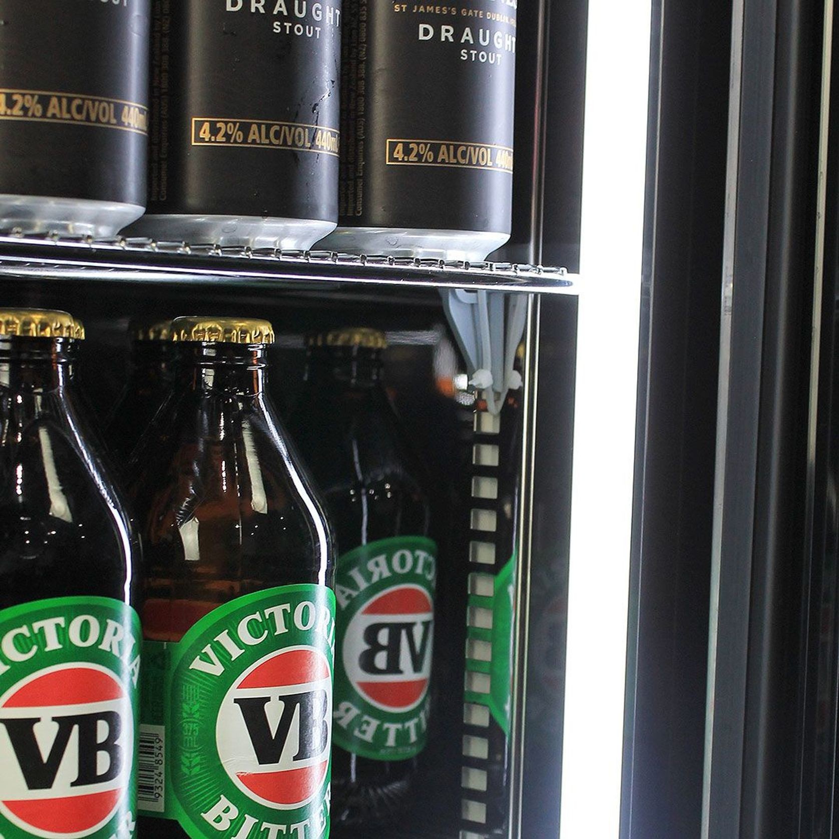 Black Front Venting Under Bench Heated Glass Door Bar Fridge Model SK92L-B-HD gallery detail image