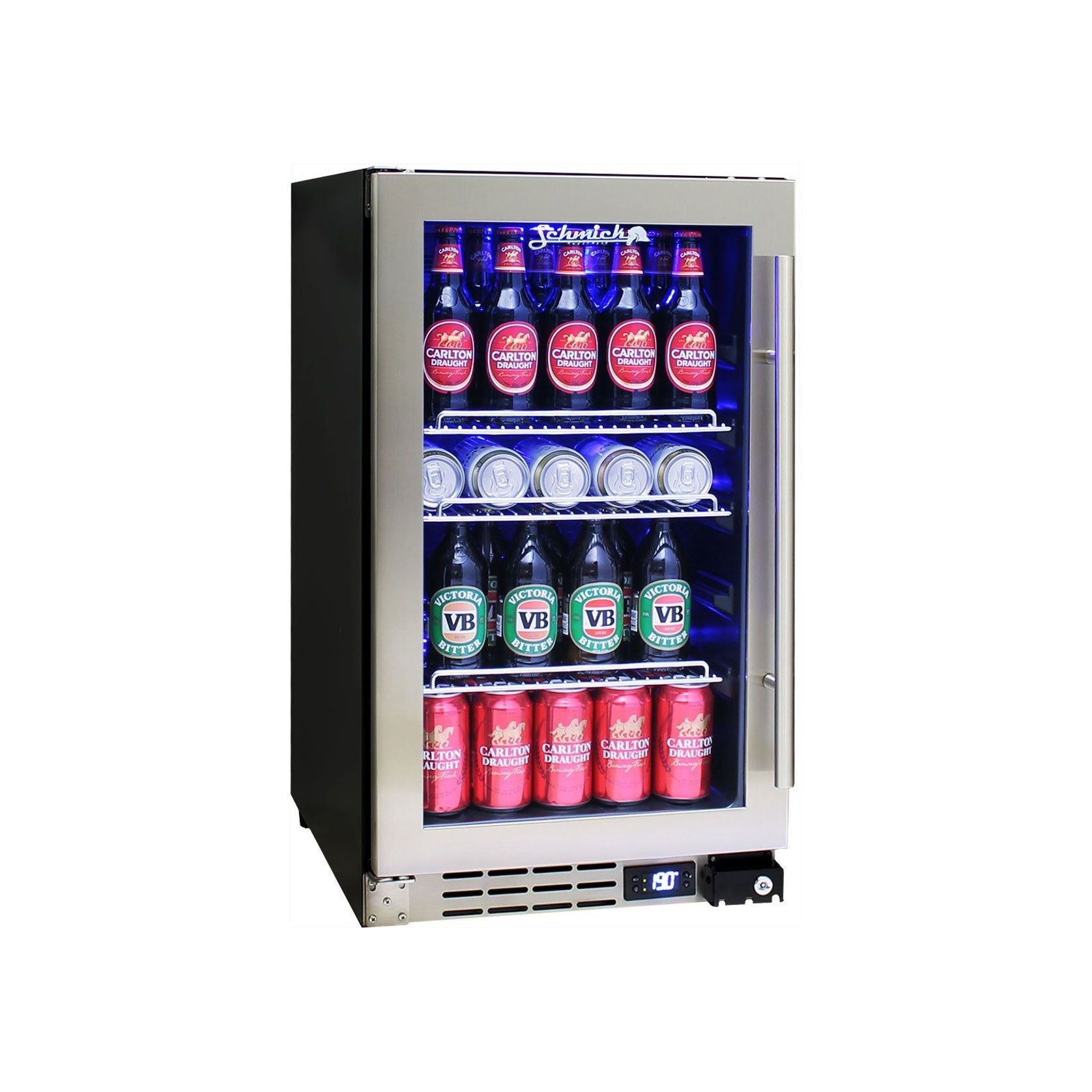 Quiet & Energy Efficient Triple Glazed Bar Fridge - Stainless Steel Left Hinged gallery detail image