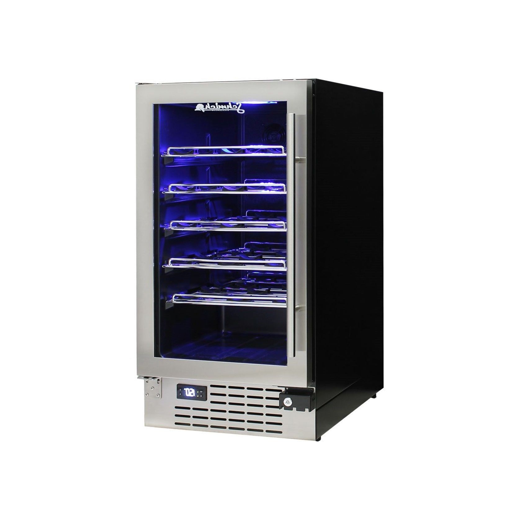 Quiet & Energy Efficient Triple Glazed Wine Fridge - Stainless Steel Left Hinged gallery detail image
