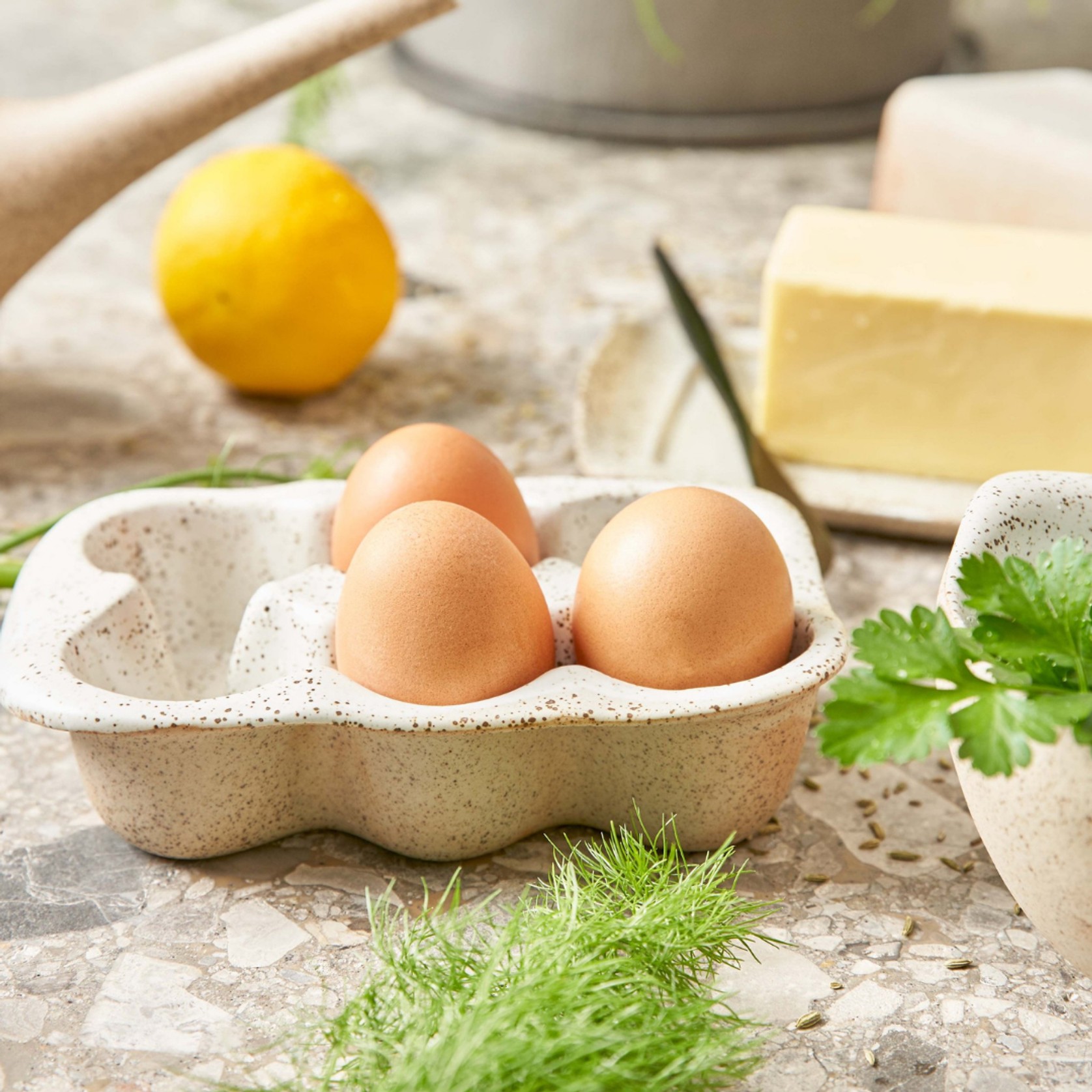 Garden to Table Egg Crate- 6 Cup White gallery detail image