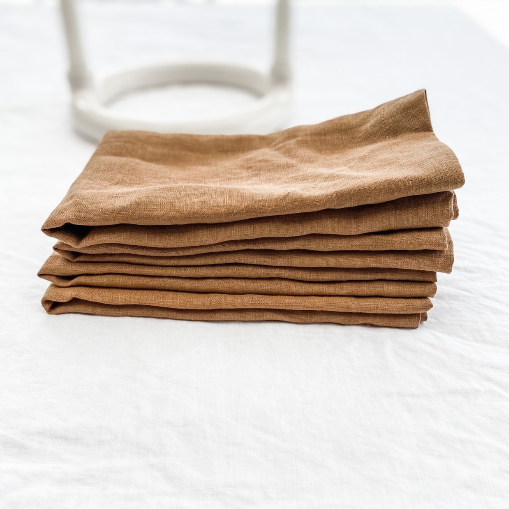 100% French Flax Linen Napkin- Set of 4 Ginger gallery detail image