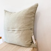 100% French Flax Linen Feather filled Cushion- Sage gallery detail image
