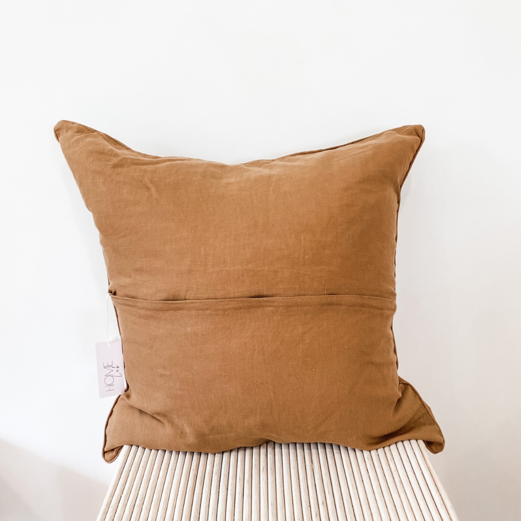100% French Flax Linen Feather filled Cushion- Ginger gallery detail image