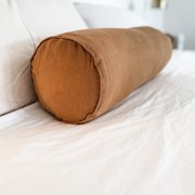 100% French Flax Linen Feather filled Bolster Cushion- Ginger gallery detail image