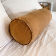 100% French Flax Linen Feather filled Bolster Cushion- Ginger gallery detail image