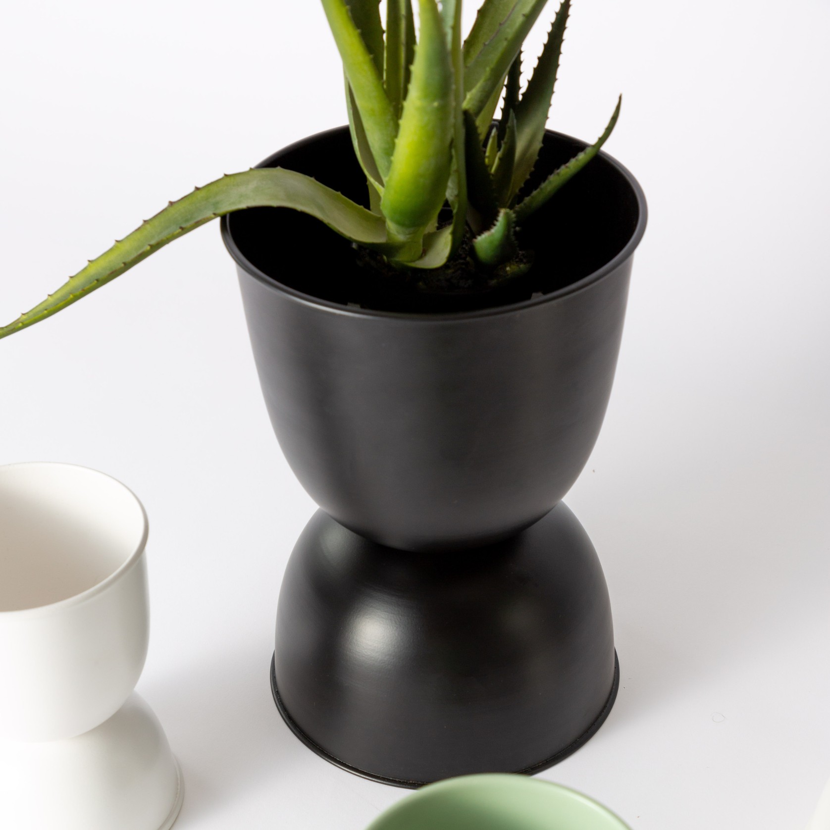 Domes Metal Planter Large - Black gallery detail image