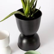 Domes Metal Planter Large - Black gallery detail image