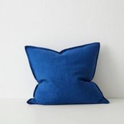Weave Home European Linen Como Cushion - Cobalt | Square and Lumbar | Three Sizes gallery detail image